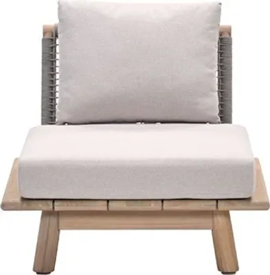 Produktbild von Lunar Lounge Stuhl - Akazienholz mit white wash -  rope taupe - grey sand