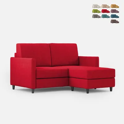 Produktbild von Moderner Zweisitzer-Stoffsofa 158cm mit Fußhocker Karay 140P - Rot