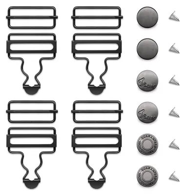 Productafbeelding van Leren broekriemgespen - Verstelbare metalen gespclips - Naaimateriaal voor jeans en bretels - Donkerbruin 38 mm - 4 stuks