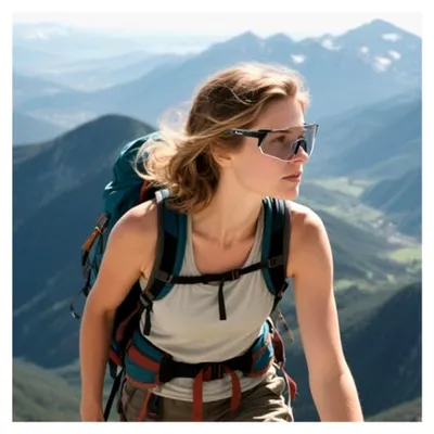 Produktbild von Fotochrome Fahrradbrille, Polarisierte Sportsonnenbrille für Radfahren | UV400 Schutz, Winddichte Sportbrille mit Sicherheitsglas für Mountainbike, Laufen und Baseball