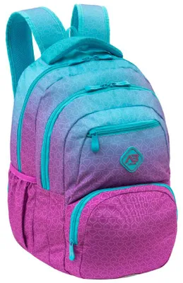 Produktbild von Astra | Schulrucksack Mint Hexagon Ombre, 44 x 32 x 19 cm, ergonomisch, leicht, mit Reflektoren