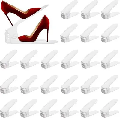 Produktbild von Famanu Schuh Organizer 24 Stück - Verstellbare Schuhstapler, platzsparend