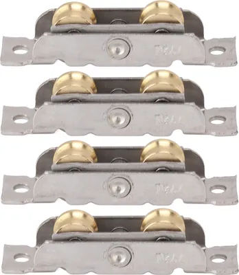 Produktbild von 4PCS Schiebetür Rollen Montage Edelstahl Kupfer Kugellager Rad Rollen Montage für Glastür (konkave Rad)