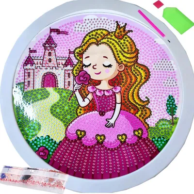 Image de RealG RC-K-167 Peinture au diamant 20 x 20 cm sous cadre, princesse