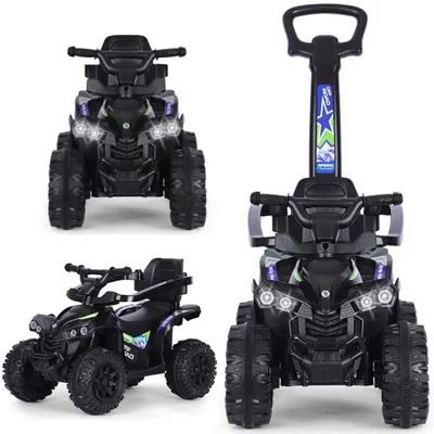 Produktbild von Milly Mally Wild 3in1 schwarzer Kinderroller mit Lenkstange