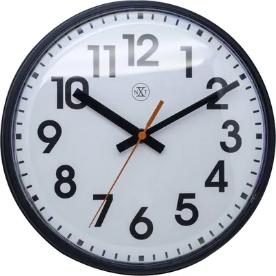 Image de nXt - 7308ZW - Horloge Murale - 26cm - noir - Peter