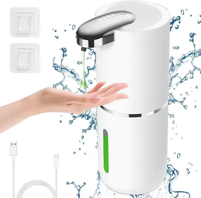 Produktbild von Seifenspender,  Automatischer Wandmontage Schaumseifenspender, 380ml Elektrischer Seifenspender mit Sensor, 4 Stufen Einstellbar, USB-Aufladung