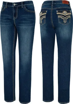 Produktbild von Western Damen Bootcut-Jeans »DIAMOND« Stone-Wash gestickte Details und Kontrastnähten 5-Pocket-Design