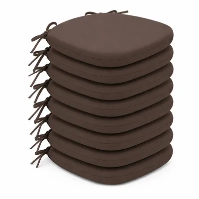 Zdjęcie produktu dla Komplet poduszek pod siedzisko Komfort, 36x37x2 cm, 8 sztuk, materiał: jersey, kolor: ciemnobrązowy