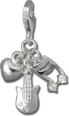 Produktbild von SilberDream Charm Anhänger Liebe zur Musik Zirkonia 925 Echt Silber FC735W