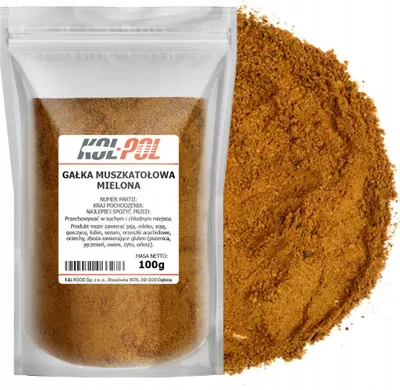 Zdjęcie produktu dla GAŁKA MUSZKATOŁOWA MIELONA 100g Aromatyczna przyprawa naturalna Kol-Pol