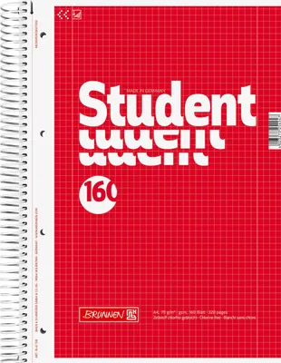 Produktbild von BRUNNEN Collegeblock Student 1067728 DIN A4 160Bl. kariert weiß