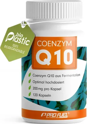 Produktbild von ProFuel Coenzym Q10 | 120 Kapseln | hochdosiert | 200 mg Coenzym Q10 pro Kapsel | aus Fermentation | vegan