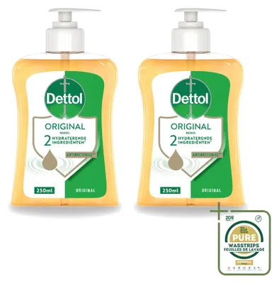 Produktbild von 2 x Dettol Antibakterielle Handseife Original - 250 ml - Vorratspackung - 2 Stücke