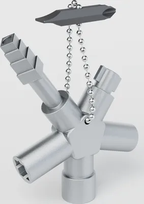 Image de ABSINA Bau Clé universelle avec 6 profils - Clé triangulaire Clé carrée Clé pour armoire électrique Clé universelle