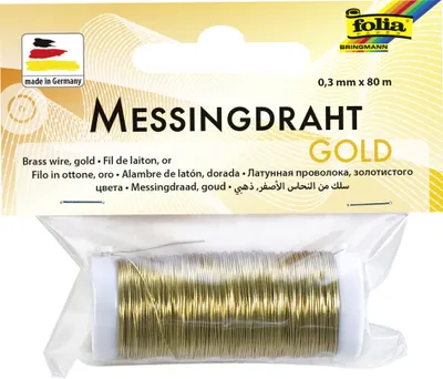 Produktbild von folia Golddraht 0,3 mm x 80 m gold aus Messing
