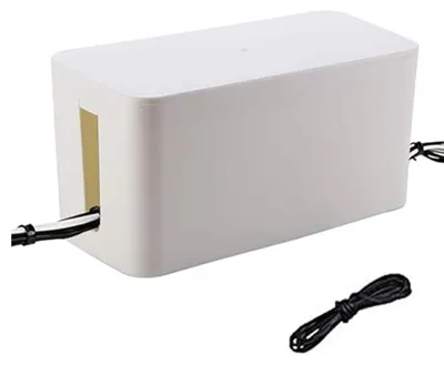 Produktbild von Kabel Organizer Box 1 Stuck, Weiß Kunststoff Kabelmanagement Für Steckdosen Und Kabel, Für Büro Und Zuhause
