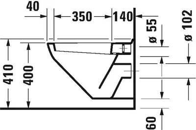 Produktbild von Duravit Duravit Wand-WC DURAPLUS HORNBERG ti 360x530mm we