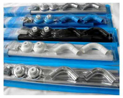 Produktbild von 3er Alu Winkelstange Duschvorhangstange/Silber Matt, Ø 27 mm