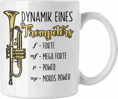Produktbild von Trendation - Lustige Trompete Tasse Geschenk für Trompeten-Spieler (Weiß)