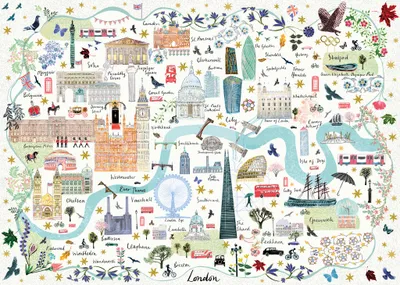 Produktbild von Gibsons Puzzle Map of London - 1000 Teile Erwachsene Puzzle