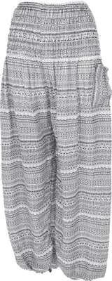 Produktbild von Luftige Pluderhose, Sommerhose, Yogahose - Schwarz/weiß, Damen, Viskose, Hosen