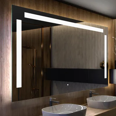 Produktbild von Artforma Badspiegel 160x80 cm - mit LED Beleuchtung - LED Farbe Kaltweiß 7000K - Individuell Nach Maß - Beleuchtet Wandspiegel Lichtspiegel Badezimmerspiegel | Lichtschalter: Touch Schalter |LED134