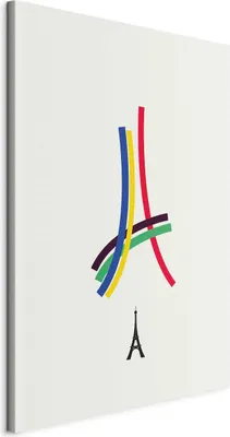 Produktbild von Vlies Leinwandbild - Eiffel Tower - Colorful Graphics - Abstraction 40x60 cm Abstrakt n-C-10042-b-a