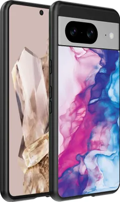 Immagine prodotto di Custodia per Google Pixel 8 Pro con stampa marmo rosa blu - Custodia Backcover in TPU con design marmo rosa blu - Smartphonica