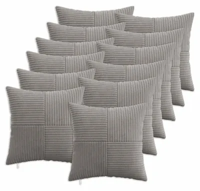Productafbeelding van vidaXL Kussenhoezen, 12 stuks, ALMELO, lichtgrijs, 50 x 50 cm, cordura