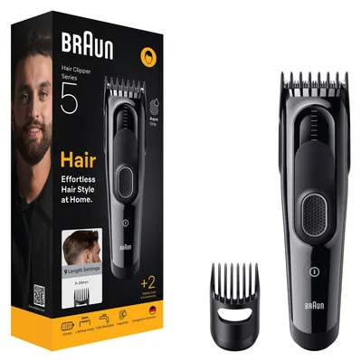 Obrázok produktu pre Braun HC5510, Čierna, 3 mm, 2,4 cm, Hlava, Batérie, 50 min