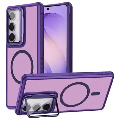 Obrázek produktu pro Ochranné pouzdro pro Samsung Galaxy S26 Pouzdro, kovový kroužek pro bezdrátové nabíjení, sklopný stojánek, ochranné sklo fotoaparátu