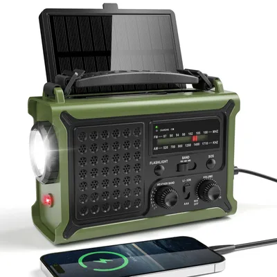 Obrázek produktu pro Přenosné rádio Zwengelradio AM/FM, solární nouzové rádio s celosvětovým příjmem
