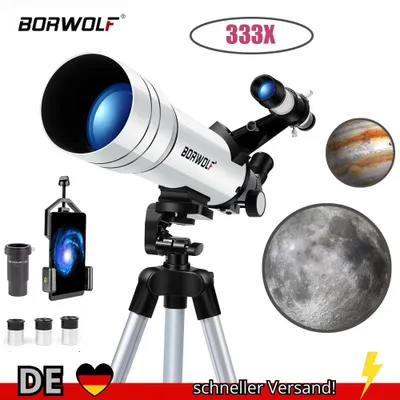 Produktbild von BORWOLF 70400 Professionelles Hochauflösendes Astronomisches Teleskop 333X