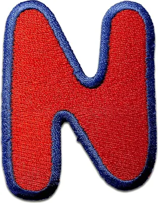 Produktbild von Buchstabe N - 6.3x4.8cm: Alphabet Buchstaben Einzeln Auswählbar - Aufnäher, Bügelbild, Aufbügler, Applikationen, Patches, Flicken, Zum Aufbügeln