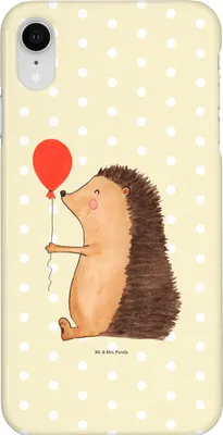 Produktbild von Mr. & Mrs. Panda Iphone XR Handyhülle Igel Luftballon - Gelb Pastell - Geschenk, Geburtstag, Handy Case, Herzlichen Glückwunsch, Ballon, Lustige Sprüche, Happy Birthday