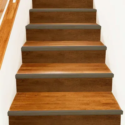 Immagine prodotto di vidaXL Profili per gradini 10 pezzi Marrone 67 x 3 x 2 cm Alluminio