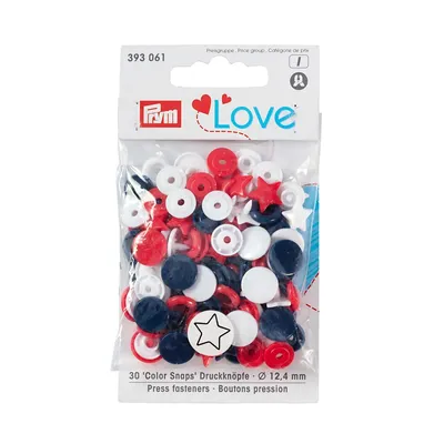 Obrázok produktu pre Prym Love press stud farebná hviezda 12,4 mm červená/biela/navy