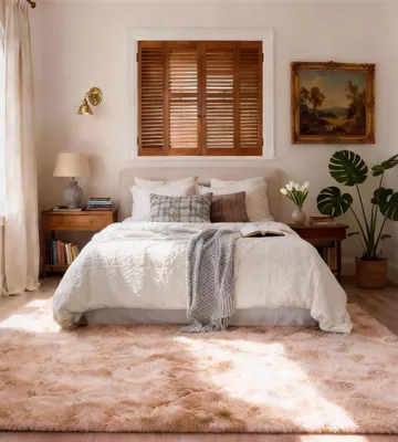 Produktbild von Moderner Shaggy-Teppich für Wohnzimmer und Schlafzimmer, 120 x 160 cm