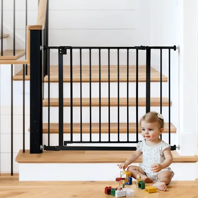 Produktbild von Treppenschutzgitter für Babys Berrin 75-103 cm, Comomy Türschutzgitter, Absperrgitter für Haustiere,Ohne Bohren, Weiß