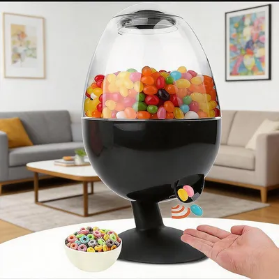 Produktbild von Großer automatischer Süßigkeiten-Spender, retroberührungsloser Candy-Dispenser, 3 Ausgabemodi, Tischspender, geeignet für Büro, Zuhause und Partys