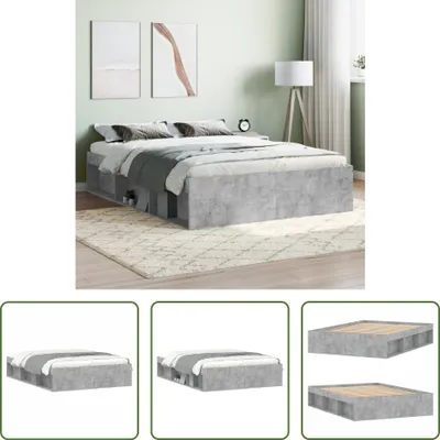 Produktbild von The Living Store Bettgestell Betongrau 135x190 cm