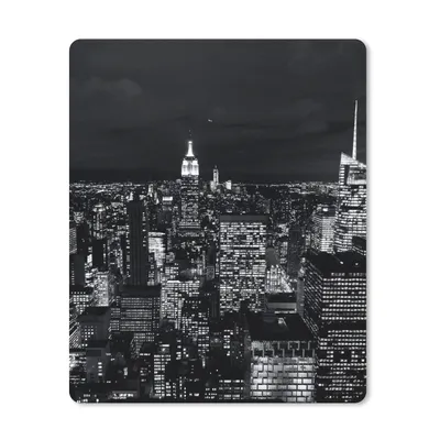 Produktbild von MuchoWow® Mauspad Mousepad Skyline - Schwarz - Weiß - New York - Amerika 30x40 cm - Mousepads - Maus Mat - Pad - Mausunterlage - Mausmatten