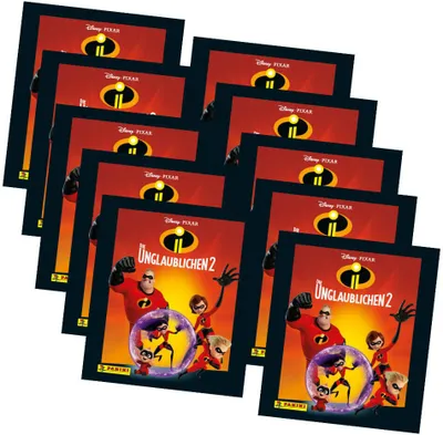 Produktbild von Die Unglaublichen 2 Panini Sammelsticker - 10 Booster Tütchen 50 Sticker