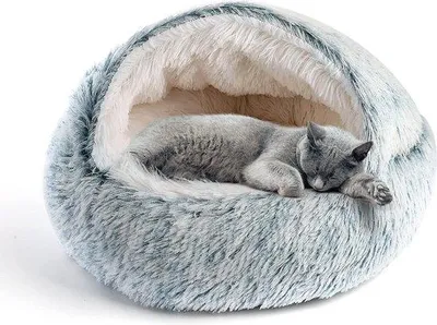 Produktbild von Weiches Katzenbett 50cm Fleece Kissen runde Hundebett