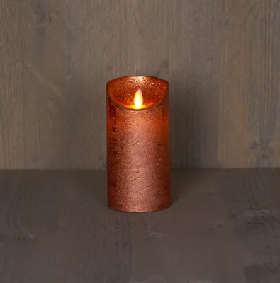 Produktbild von Kerzenwachs rustikale bewegliche Flamme 7,5x15 cm Kupfer b.o.