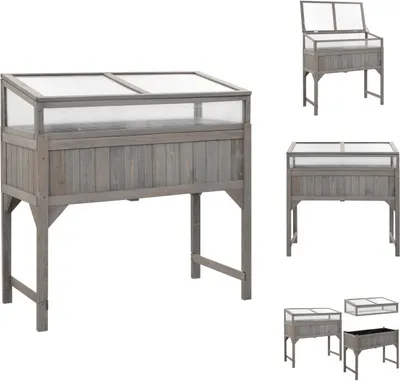 Obrázok produktu pre vidaXL Zvýšený záhon so skleníkom 110x54x120 cm z masívneho jedľového dreva - Kvetináče a sadenice