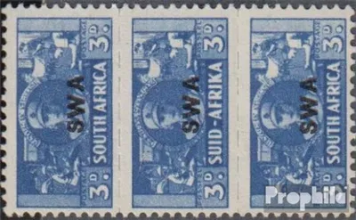 Produktbild von Briefmarken Namibia - Südwestafrika 1942 Mi 238-239 Dreierstreifen postfrisch Rüstungsbilder