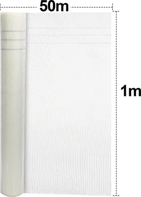 Immagine prodotto di TolleTour 1 rotolo di tessuto di armatura 160g/m² 4x4mm tessuto per intonaco tessuto in fibra di vetro bianco 50m²