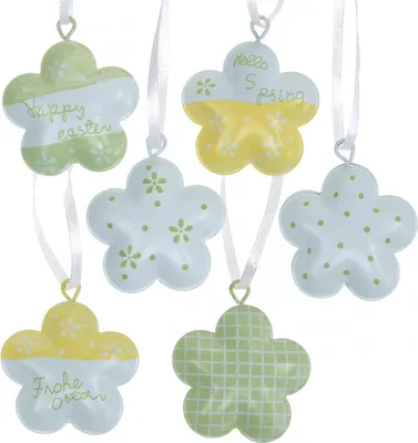 Produktbild von Metallblumen zum Hängen für Frühlingsdeko und Osterdekoration, 12 Stück